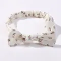 Bandeau à cheveux en mousseline de coton pour bébé avec nœud et imprimé floral - 3 Pièces/Paquet / Motif Floral Rose (007)