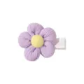Sweet purple flower hair clip for toddlers with soft fabric petals and yellow center - Five-Petal Flower Clip (15)