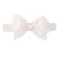 Bandeau en dentelle blanche avec nœud pour bébé, accessoire de cheveux élastique et mignon - Blanc