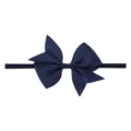 Navy blue grosgrain ribbon bow headband for babies and toddlers with elastic band - Navy Blue (1)