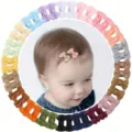 Set of colorful candy-colored grosgrain ribbon bow hair clips for baby girls in many colors - 40B