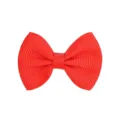 Bright red grosgrain ribbon bow hair clip for children and babies, cute DIY hair accessory - Red