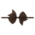 Dark brown high-elastic children's bow headband with grosgrain ribbon texture for babies - Dark Coffee (3)
