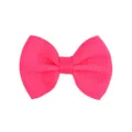 Bright hot pink grosgrain ribbon bow hair clip for kids DIY fashion accessories - Fluorescent Pink