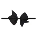 Classic black grosgrain bow headband for babies with a high elastic soft hair band - Black (4)