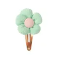 Cute mint green flower hair clip with pink center for kids - Flower BB Clip (24)