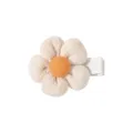 Cream fabric flower hair clip with orange center for children's sweet hair styling accessory - Wrapped Side Clip (21)