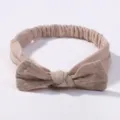 Bandeau pour bébé en gaze de coton doux avec un joli nœud décoratif de couleur terre - 3 Pièces/Paquet / Khaki Foncé (21)