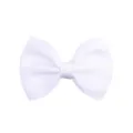 Cute white grosgrain ribbon bow hair clip for babies and children, handmade DIY accessory - Pure White