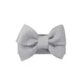 Elegant light grey grosgrain ribbon bow hair clip for toddlers, baby girls hair accessory - Light Gray