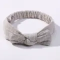 Bandeau à nœud en coton gris clair respirant pour bébés avec bande élastique souple - 3 Pièces/Paquet / Gris (24)