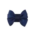 Navy blue ribbed ribbon bow hair clip for babies and kids cute hair accessory 5043 - Dark Blue
