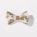 Petite barrette à cheveux en forme de nœud fleuri pour enfants, fleurs jaunes et marron - Floral Jaune Crème (8)