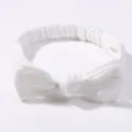 Bandeau bébé en gaze de coton blanc doux avec nœud pour accessoires de cheveux pour enfants - 3 Pièces/Paquet / Blanc Pur (3)