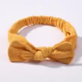 Bandeau en coton jaune moutarde avec nœud et bande élastique pour bébés et enfants - 3 Pièces/Paquet / Jaune Moutarde (33)