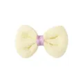 Sweet yellow ribbed bow hair clip with purple ribbon center for children's cute hair styling - Bow Side Clip (5)