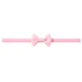 Fascia per neonati in nylon elastico rosa con un piccolo fiocco in nastro grosgrain - Rosa