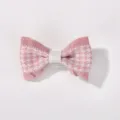 Barrette à cheveux élégante avec nœud rose à motif pied-de-poule pour enfants style frais - Pied-de-Poule Rose et Blanc (11)