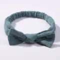 Bandeau à nœud en crêpe de coton doux pour bébés de couleur vert sarcelle élégant - 3 Pièces/Paquet / Bleu Gris (70)