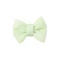Delicate mint green grosgrain ribbon bow hair clip for children's side bang styling - Mint Green