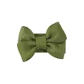 Olive green ribbon bow hair clip for children and babies - Olive Green