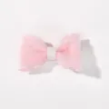 Adorable pince à cheveux nœud en résille rose pour coiffure enfant et décoration - Maille Rose (21)