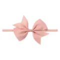 Bandeau à nœud rose mignon avec bande en nylon hautement élastique pour nourrissons - Rose Poudré (16)