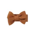 Brown handmade grosgrain ribbon bow alligator hair clip for kids and toddlers girls - Brown