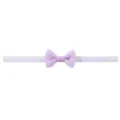 Soft lavender purple nylon elastic bow headband for baby girls infants hair accessory - Lavender