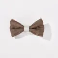 Barrette à cheveux simple avec nœud en tissu marron pour enfants et bande centrale - Tissu Marron (24)