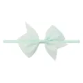 Bandeau à nœud en gros-grain vert menthe pour bébés avec bande en nylon haute élasticité - Vert Clair (19)