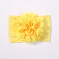 Morbida fascia per neonati in nylon giallo con un grande fiore in tessuto a più strati - Giallo