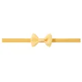 Light yellow soft elastic nylon baby headband with a charming ribbed bow style - Light Yellow