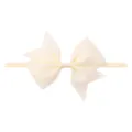 Bandeau pour bébé de couleur crème avec nœud en gros-grain et ruban en nylon très élastique - Jaune Clair (21)