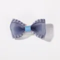 Charmante pince à cheveux en maille bleue pour enfants, idéale pour coiffer les franges - Maille Bleu Foncé (28)