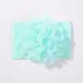 Fascia elastica per neonati color verde menta chiaro con un grande fiore di chiffon - Verde menta