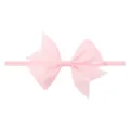 Bandeau à nœud rose doux pour bébé avec élastique élevé - Rose Pastel (24)