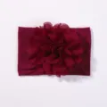 Fascia per capelli in nylon bordeaux per neonati con un grande fiore in tessuto - Borgogna