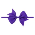 Adorable bandeau à nœud gros-grain violet uni à haute élasticité pour bébés et enfants - Violet Foncé (26)