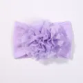 Fascia per neonati in nylon viola con grande fiore di chiffon per bambine. - Viola chiaro