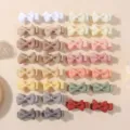 Set of 32 mini grosgrain ribbon bow hair clips for baby girls in various colors - 30Pcs Pack