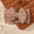 Soft dusty rose cable knit baby headband with oversized bow for infants and toddlers - Dusty Rose Style (17)