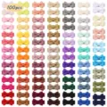 Set of 100 colorful mini grosgrain ribbon bow hair clips for baby girls hair accessories - Bowknot (100B) / 100pcs Pack / Colorful