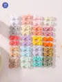 40 PCS set of colorful mini grosgrain ribbon bow hair clips for girls and babies - 40Pcs Pack