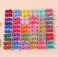 Assorted colorful mini grosgrain ribbon bow hair clips set for toddlers and girls - 60Pcs Set