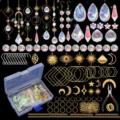 Dettaglio del kit fai-da-te per acchiappasole da 200 pezzi con prismi e ciondoli oro - 200 Pezzi/Confezione / Oro