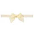 Macaron yellow baby bow headband cute soft elastic hair band for little girls infant daily wear - Pale Yellow (824)