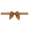 Brown bow elastic baby headband cute toddler hair accessory soft comfortable daily wear style. - Brown (846)