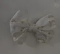 White embroidered fabric bow hair clip for girls with delicate eyelet lace detail - Hollow Embroidered Bow (35)