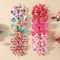 Christmas themed bow hair clip set for girls featuring festive patterns and ribbons - 12D (Christmas Festive Hairclip Set)